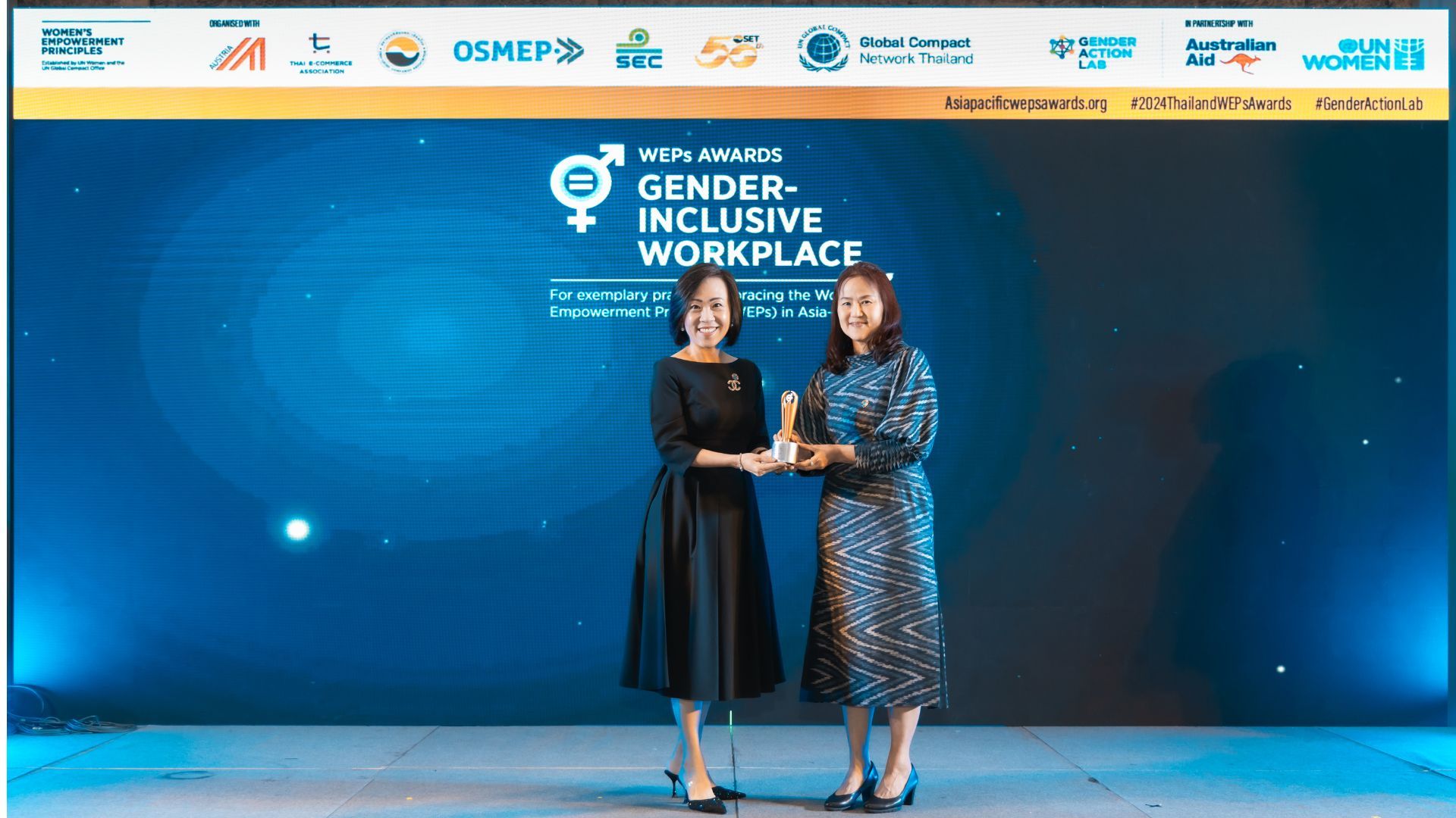หลิง มิงชู รองประธานฝ่ายบริหารทรัพยากรบุคคลกลุ่มบริษัทยูนิลีเวอร์ ประเทศไทยและภาคพื้นอาเซียน ในงาน ประกาศรางวัล Women’s Empowerment Principles (WEPs) Awards ประจำปี 2567 ของ UN Women 