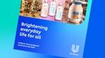 ปกรายงานประจำปี 2024 และบัญชีของ Unilever ที่แสดงภาพแบรนด์ของ Magnum, Dove และ Hellmann